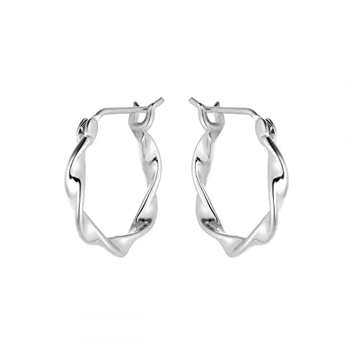 Silvery Schmuck Schmuck Damen Silvery Damen Creolen Klick-Creolen Twisted Silber 925 / 18 Karat vergoldet