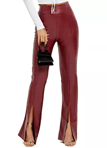 TZLDN Hosen TZLDN Damen Schlaghose - High Waist Bootcut Weites Bein Strick Flare Hose Anzughose Stoffhose Schlafhose Jazzpants Leggings Pants