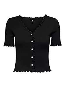 ONLY T-Shirts ONLY Damen Onllaila S/S Button Top JRS Noos T-Shirt