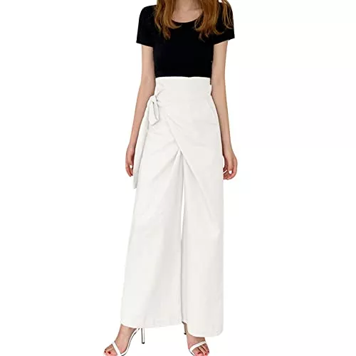 Generic Hosen Freizeithose für Damen, einfarbig, mit Schnürung, Taschen, Hose Cartoon Damen Hose Cord Schwarz