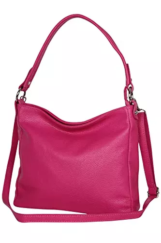 AmbraModa Taschen & Rucksäcke AmbraModa GL35 - Damen Handtasche Schultertasche Umhängetasche aus genarbtem Rindsleder