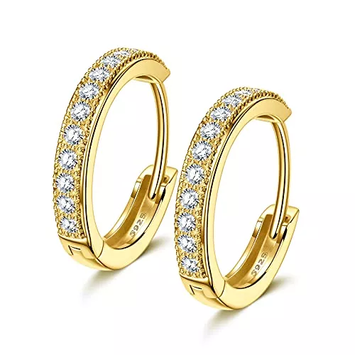NINAMISS Schmuck NINAMISS Silber Ohrringe für Frauen / Männer, Hoop Earrings Geschenke für Frauen Innendurchmesser 10mm/12mm Huggie Ohrringe Valentinstagsgeschenk für Mädchen mit Schmuck-Box