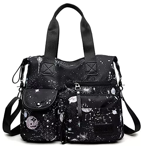 SHIFANQI Taschen & Rucksäcke SHIFANQI Leichte Damen-Handtasche mit Blumenmuster, Stern, oberer Griff, mehrere Taschen, Nylon, Arbeitstaschen, wasserabweisend, Reise, Umhängetasche, Umhängetasche, Krankenschwestertasche