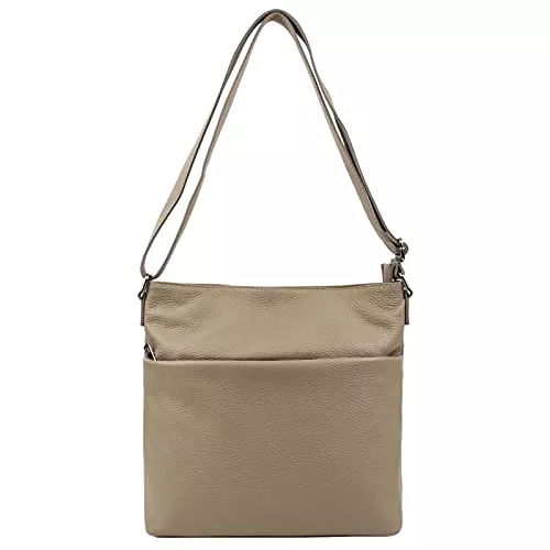 ITALYSHOP24-COM Taschen & Rucksäcke OBC Made in Italy Damen Leder Tasche Umhängetasche Crossbody Schultertasche City Bag Crossover Ledertasche Damentasche CrossBag