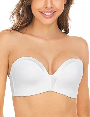 Wingslove Unterwäsche & Dessous Wingslove Damen Trägerloser BH ohne Bügel Gemoldete Cups Tiefer Ausschnitt Seamless Gepolstert BH