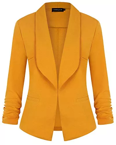 MINTLIMIT Blazer MINTLIMIT Damen Casual 3/4 Ärmel Vorne Offen Blazer Seitentaschen Arbeit Suit Büro Jacke
