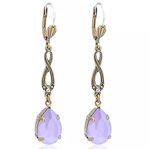 Nobel Schmuck Jugendstil Ohrringe Gold mit Swarovski Kristalle vergoldet NOBEL SCHMUCK