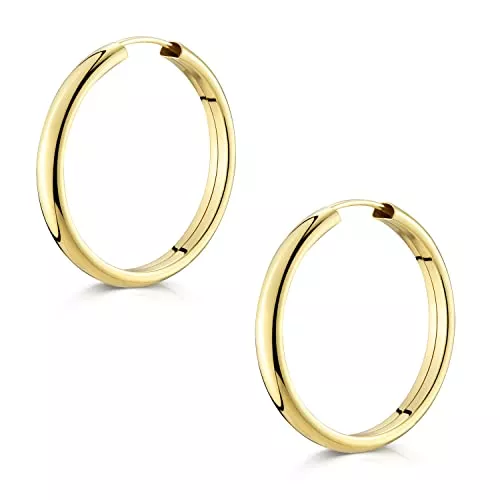 MATERIA by Matthias Wagner Schmuck MATERIA by Matthias Wagner Gold Creolen Damen 4mm breit - 925 Silber Ohrringe 25-48mm Durchmesser