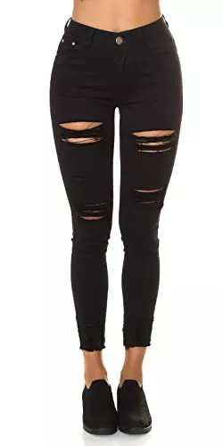 Koucla Jeans Koucla Coloured High Waist Skinny Jeans im Used Look mit Risse