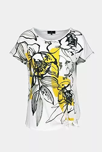 MONARI Kurzarmblusen MONARI Shirt mit Blumendruck Knoten Urban Garden