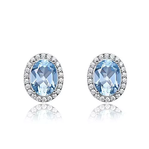 Sudemota Schmuck Sudemota Ohrringe Ohrring Anhänger Ohrringe s925 Silber Ohrstecker for Frauen Blauer Topas Luxus Weiblichen Edlen Schmuck Mädchen Zubehör Einzigartige Party