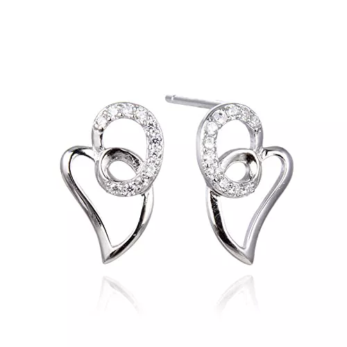 JNFGH Schmuck JNFGH Ohrringe Silber 925,Funkelnde Charmante Ohrstecker Aus Sterlingsilber Kreative Einfache Liebe Herzförmige Zirkonohrringe Ethnischer Schmuck Frauen Mädchen