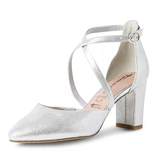 Tamaris High Heels Tamaris Damen Pumps 1-1-24490-39 Größe 36, Farbe Silber Heel