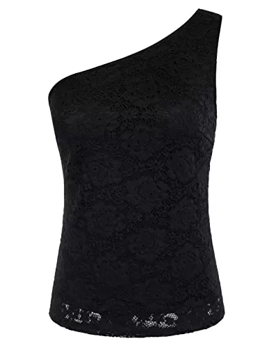 GRACE KARIN T-Shirts GRACE KARIN Damen One Off Shoulder Cami Weste Ärmelloses Baumwolle Asymmetrische Schultergurte Tank Top CL2055S23