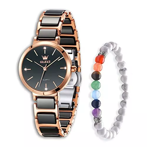 Raitown Uhren Raitown Damenuhr Edelstahl Wasserdicht Analog Quarz Stylisch Geschenke für Damen Uhren Roségold