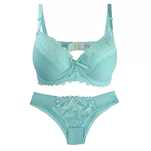 La Dearchuu Unterwäsche & Dessous La Dearchuu Damen BH Set, Push Up BH und Slip Set Gepolstertes Spitze Bügel BH Unterwäscheset Set, Komfort Gepolsterter BH Dessous Set für Frauen