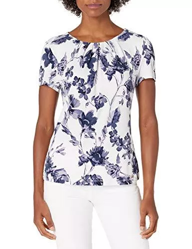 Calvin Klein Kurzarmblusen Calvin Klein Damen Piped Flutter Sleeve Top