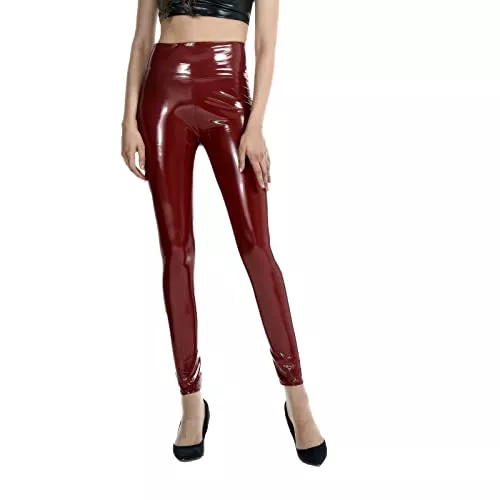 Generic Hosen Suzuki Bekleidung Herren Latexbeschichteter Spiegel für Damen, hochelastische Leggings, sexy, hoch taillierte, helle Lederhose aus Latex Dessous Sexy Set