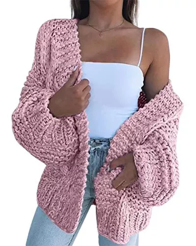 Yesgirl Strickjacken Yesgirl Strickjacken Damen Bequem Slim Lässig Stilvoll Frauen Langarm Solid Sweat-Shirt Pullover Tops Herbst Winter Übergangs Warm Bluse Shirt