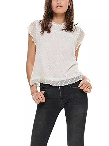 ONLY Kurzarmblusen ONLY Damen Onlflora Capsl Top WVN Noos Bluse