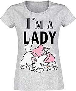 Disney T-Shirts Aristocats Marie - I'm A Lady Frauen T-Shirt grau meliert Fan-Merch, Katzen, TV-Serien