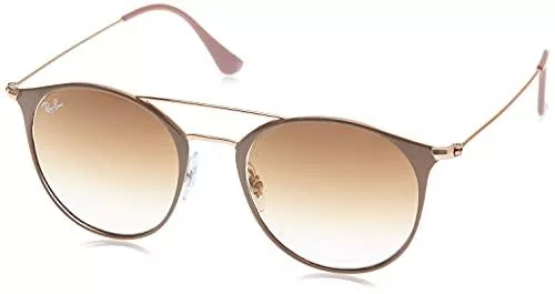Ray-Ban Sonnenbrillen & Zubehör Ray-Ban Doppelbrücke Metall Runde Sonnenbrille in Kupfer auf beige RB3546 907151 49