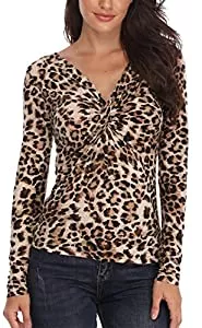 MISS MOLY Langarmshirts MISS MOLY Damen Sexy Tief V-Ausschnitt 1/2 Ärmel Wickelbluse Bauchfreies Oberteile Shirt