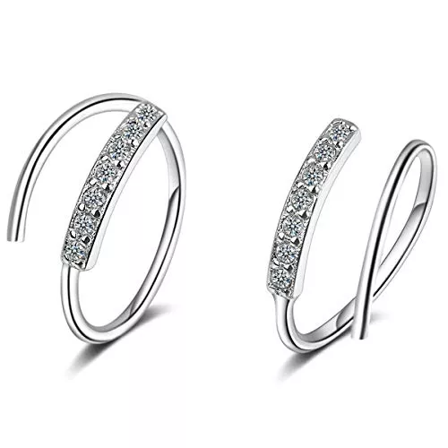 Yikoly Schmuck Yikoly Ohrringe Damen Herren Silber 925 AAA Zirkonia mode Einfache-Stil Bling Unisex Hoop Studs für Herren Frauen