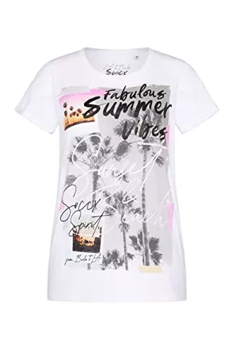 SOCCX T-Shirts SOCCX Damen T-Shirt mit Print-Artwork
