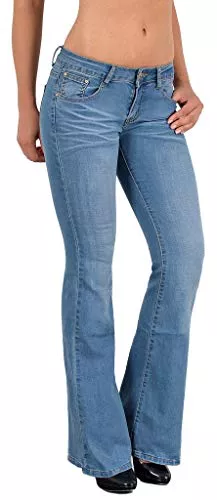 ESRA Jeans ESRA Jeans Damen Bootcut Jeanhose Damen Schlaghose Bootcut Jeans Damen Jeans Stretch Low Waist Jeans Damen Hüftjeans Weite Hose Damen Flared Jeans Hose Damen bis Übergröße Große Größe B400