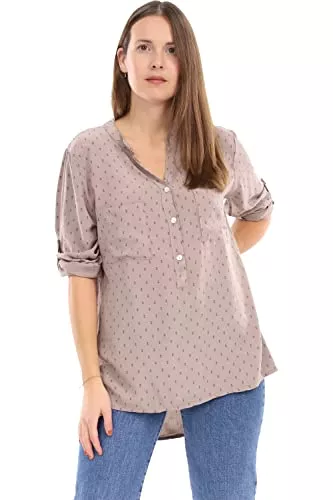 malito more than fashion Langarmblusen Malito Damen Bluse mit Anker Print | Tunika mit ¾ Armen | Blusenshirt auch Langarm tragbar | Elegant - Shirt 9013
