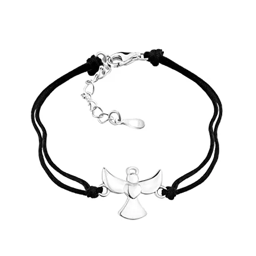 Sofia Milani Schmuck Sofia Milani - Stoff Armband 925 Silber - Schutzengel Anhänger - 30116