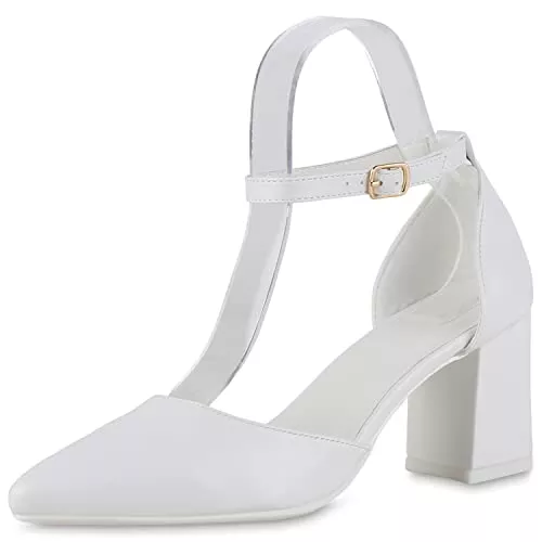 VAN HILL High Heels VAN HILL Damen Spitze Pumps mit Blockabsatz