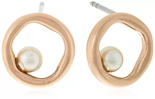 Skagen Schmuck Skagen Damen Edelstahl Ohrringe mit Perle und Pfostenverschluss