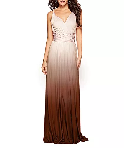 EMMA Abendkleider Damen Sexy Weihnachtskleider Maxikleid Elgant V-Ausschnitt Rückenfrei Neckholde Gefaltet Plisse Abendkleider Ärmellos Schulterfrei Cocktailkleid Abschluss Bandage Rücken Kreuz Brautjunfer Langes