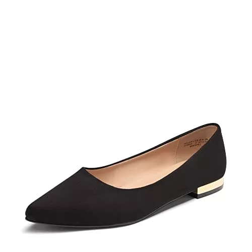 DREAM PAIRS Flache Schuhe DREAM PAIRS Damen Ballerinas mit spitzer Zehenpartie aus Metall mit niedrigem Absatz, Bequeme Businessschuhe für Frauen