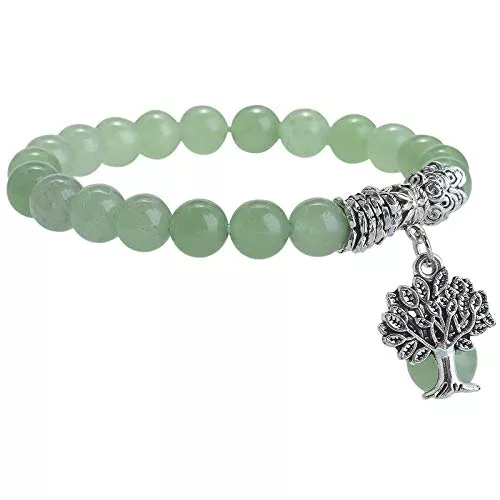 mookaitedecor Schmuck mookaitedecor Baum des Lebens 8mm Edelstein Armbänder Natürliche Heilung Kristall Echte Stein Bead Birthstone Stretch Armband für Damen Herren