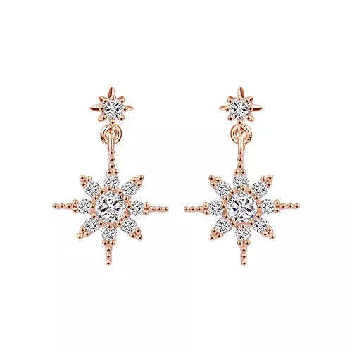 VIKI LYNN Schmuck VIKI LYNN Ohrringe für Damen und Mädchen, 925er-Sterlingsilber, mit Zirkonia, baumelnde Sterne.