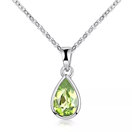 MATERIA by Matthias Wagner Schmuck MATERIA Peridot Anhänger Silber 925 grün Tropfen Edelstein Schmuck rhodiniert wahlweise mit Kette