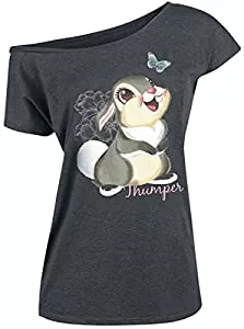 Bambi T-Shirts Bambi Klopfer Frauen T-Shirt grau meliert Disney, Fan-Merch, Filme, Zeichentrick
