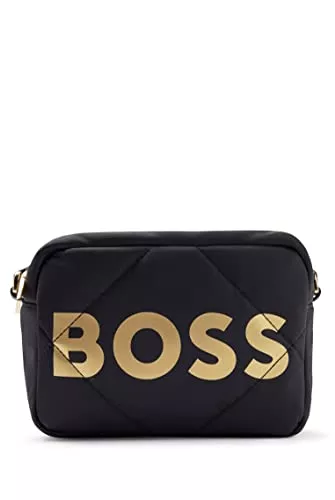 BOSS Taschen & Rucksäcke BOSS Damen Harper Crossbody-G Umhängetasche aus recyceltem Nylon mit Metallic-Logo Schwarz Stck
