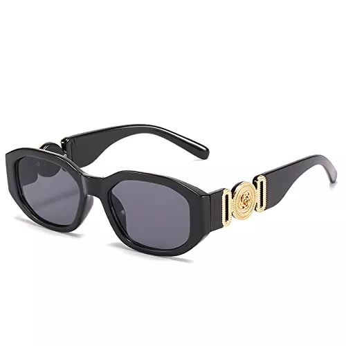 OSAGAMA Sonnenbrillen & Zubehör OSAGAMA Trendige Rechteckige Sonnenbrille für Damen Herren Unregelmäßige Vintage 90er Übergroß Brille UV-Schutz