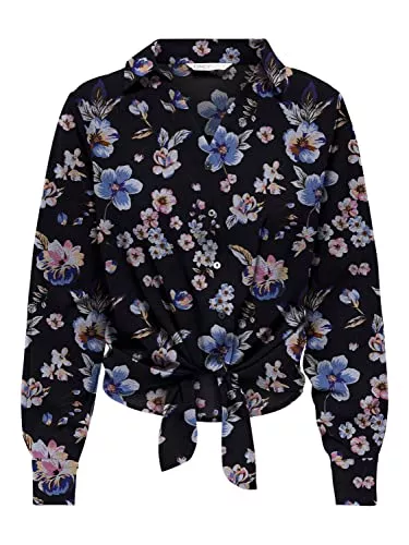 ONLY Langarmblusen ONLY Damen Onlnova Life L/S Knot Shirt AOP Ptm Bluse