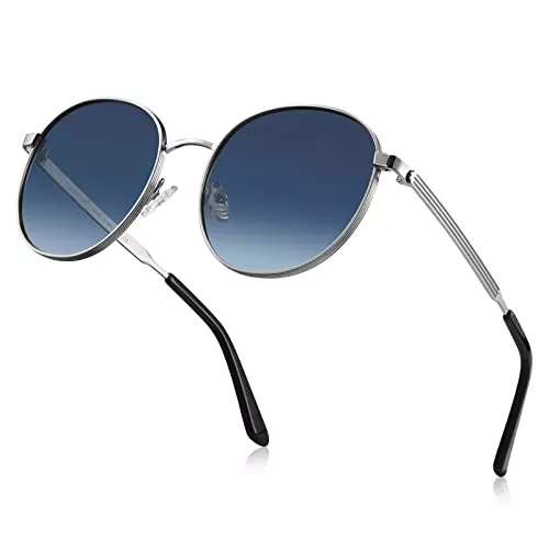 CARFIA Sonnenbrillen & Zubehör CARFIA Polarisierte Damen Sonnenbrille UV400 Retro Runde Blaulichtfilter Brille für Freizeit Fahren Golf
