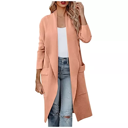 Generic Blazer Jacke Damen Strickjacke Damen Winter Daunenjacke Orsay Jacken, Frauen Gebürstete Plaid Shirts Langarm Flanell Revers Button Down Pocket Jacket Mäntel