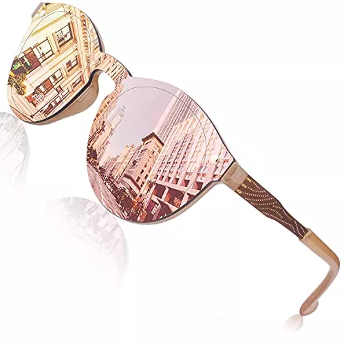 GQUEEN Sonnenbrillen & Zubehör GQUEEN Sonnenbrille Damen Herren Verspiegelt Groß Rund UV400