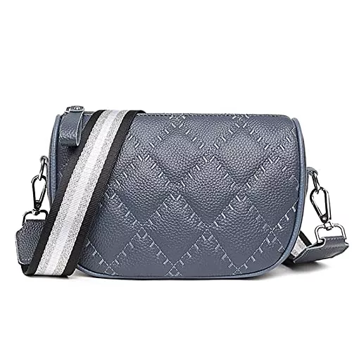 YUHONLNOR Taschen & Rucksäcke YUHONLNOR Crossbody Bag Damen Leder Breiter Gurt Umhängetasche Damenmode einfach und stilvoll Umhängetasche