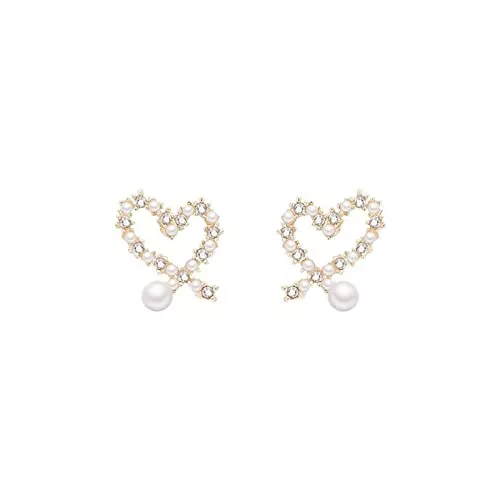 Trjgtas Schmuck Modeschmuck Ohrringe Frauen Mode Ohrstecker Kristall Perle weibliche Hochzeit Ohrring Party Schmuck High-End-Ohrringe