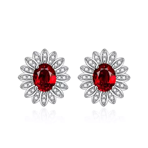 Stfery Schmuck Damen Ohrringe 925 Silber, Ohrringe Damen Modeschmuck mit Kupfer Ohrstecker Blume Bff Geschenke