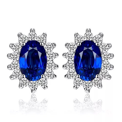 JewelryPalace Schmuck JewelryPalace Prinzessin Diana Kate Middleton Edelstein Amethyst Citrin Granat Peridot Topaz Saphir Rubin Smaragd Ohrstecker Silber 925 Damen, Schmuck Set Frauen, Ohrringe Silber Mädchen Rosegold Gold